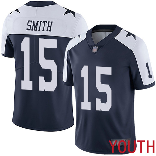 Youth Dallas Cowboys Limited Navy Blue Devin Smith Alternate #15 Vapor Untouchable Throwback NFL Jersey->youth nfl jersey->Youth Jersey